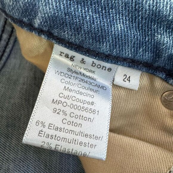 Rag & bone New York Dre Low-Rise Boyfriend jeans ripped raw hem size 24 - Picture 4 of 7